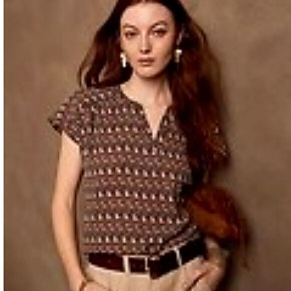 NWT Banana Republic Silky Paisley Flowy Blouse - Picture 1 of 14